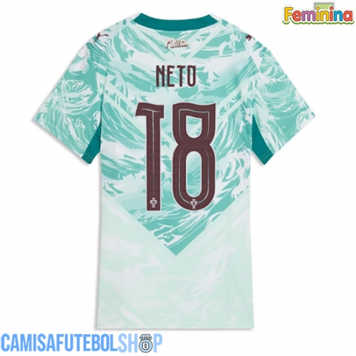Camisa de time de futebol Portugal Pedro Neto #18 Replicas 2º Equipamento Feminina Mundo 2026 Manga Curta